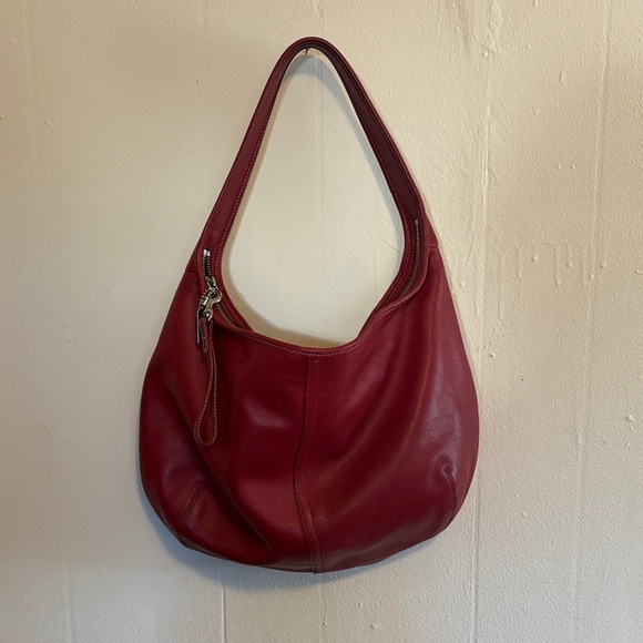 Coach Handbags - Coach Red Leather Shoulder Bag